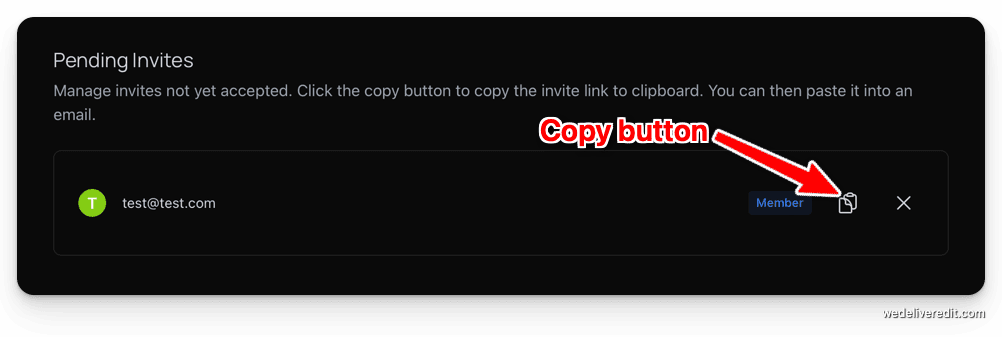 copy invite